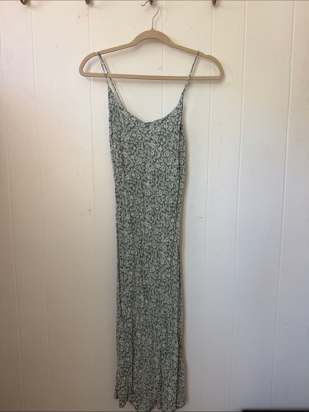 RVCA Floral Slip Maxi Dress in Sage Green
